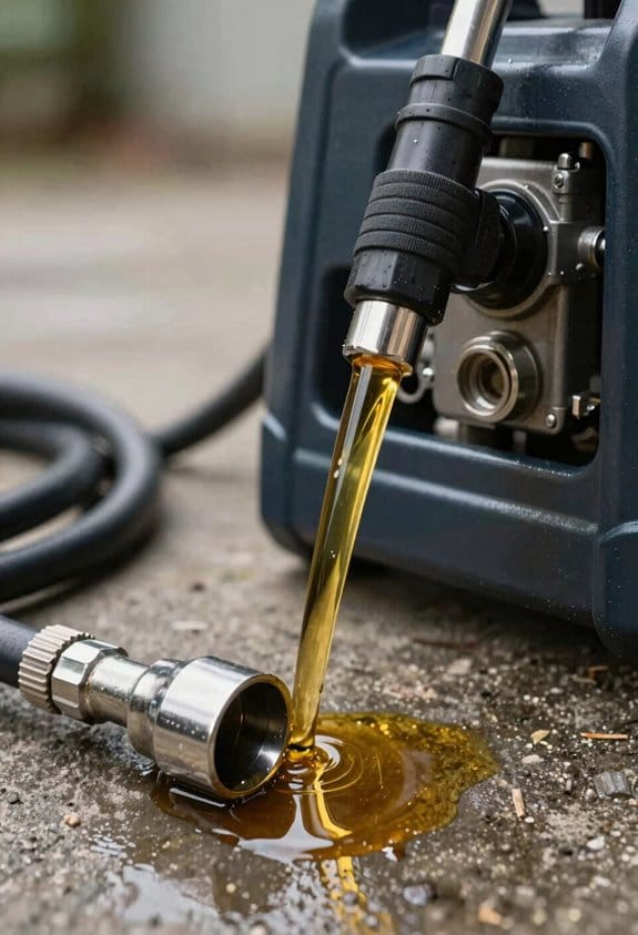 check mower oil level regularly
