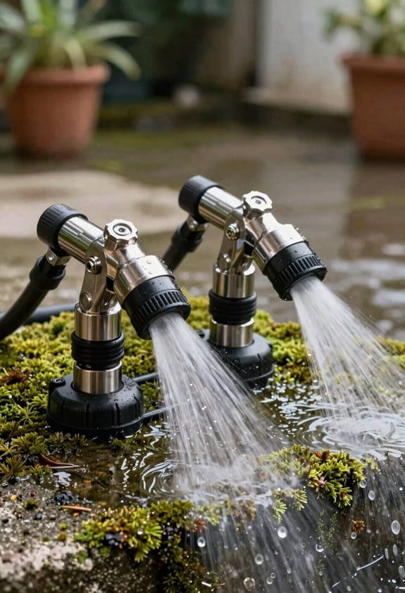 dual nozzles ensure uniform spray